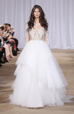 NEW YORK, NY - OCTOBER 09: A model walks the runway during the Ines Di Santo Fall/Winter 2016 Couture Bridal Collection runway show at The IAC Building on October 9, 2015 in New York City. (Photo by Jemal Countess/Getty Images for Ines Di Santo)